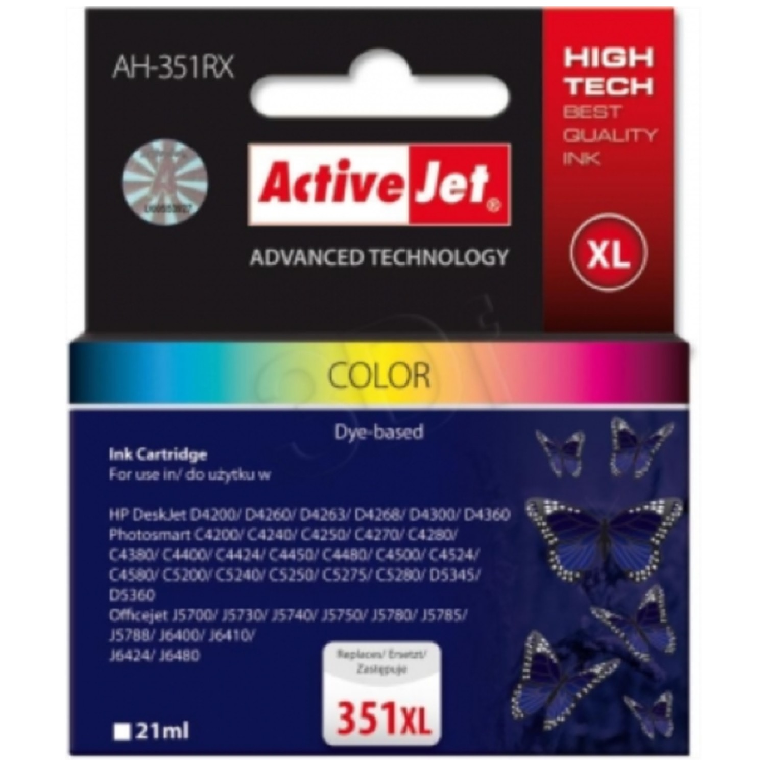 ActiveJet komplet barvnih črnil HP CB338 351XL