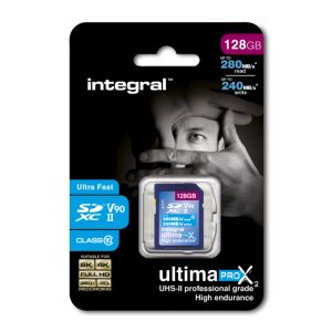 Integral 128GB ULTIMAPRO X SDXC 280/240MB UHS-II V90 spominska kartica