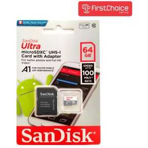 Spominska kartica SDXC-Micro 64GB Sandisk 100MB/s/UHS-I +adapter (SDSQUNR-064G-GN3MA)