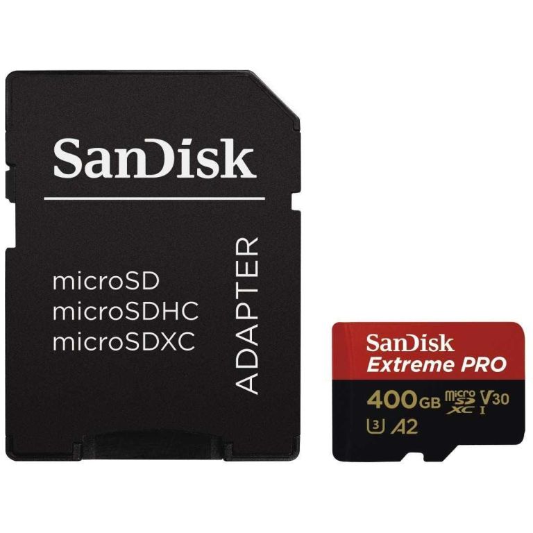 Spominska kartica SDXC-Micro 400GB Sandisk 170MB/s U3 V30 UHS-I (SDSQXCZ-400G-GN6MA) +adapter