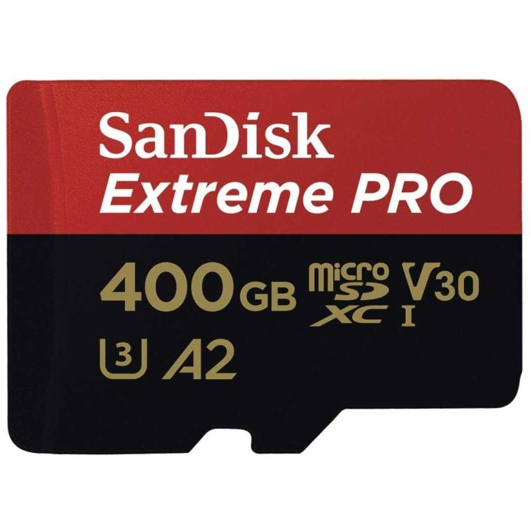 SanDisk Extreme Pro microSDXC 400GB + SD Adapter + Rescue Pro Deluxe 170MB/s A2 C10 V30 UHS-I U3