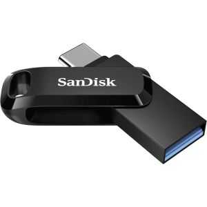 Spominski ključek 128GB USB 3.2/USB-C Sandisk Dual Drive Go 150MB/s plastičen vrtljiv črn (SDDDC3-128G-G46)