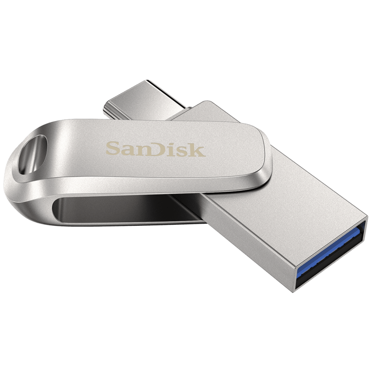 Spominski ključek 256GB USB-C Sandisk Ultra Dual Luxe 400MB/s kovinski vrtljiv srebrn (SDDDC4-256G-G46)