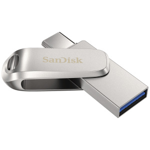 Spominski ključek 32GB USB 3.2/USB-C Sandisk Ultra Dual Luxe 150MB/s kovinski vrtljiv srebrn (SDDDC4-032G-G46)