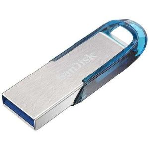 Spominski ključek 64GB USB 3.0 Sandisk Ultra Flair 150MB/s - kovinski/brez pokrovčka/moder-srebrn (SDCZ73-064G-G46B)