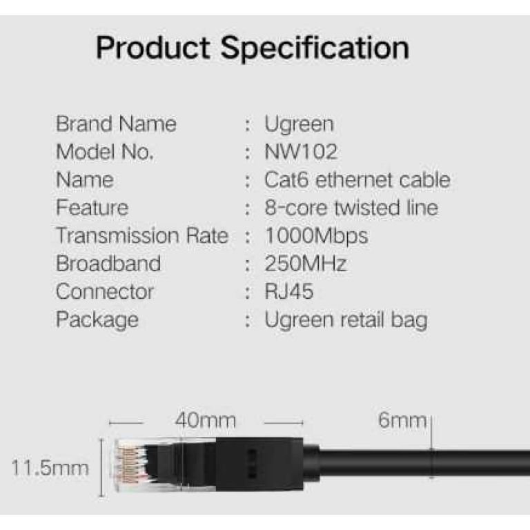 Balix I Ugreen Cat6 UTP LAN kabel 8m