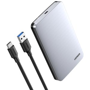 Ugreen 2.5'' SATA ohišje za disk srebrn + USB-C-USB-A kabel - box