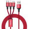 Kabel BASEUS 3v1 USB Rapid rdeč