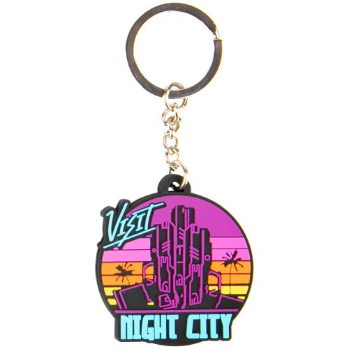JINX Cyberpunk 2077 Visit Night City PVC Obesek za ključe MultiColor