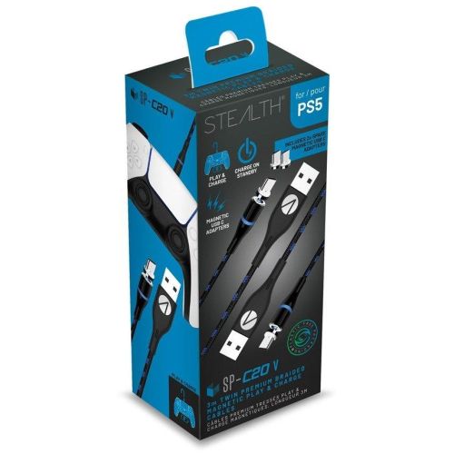 STEALTH PS5 TWIN MAGNETIC PLAY & CHARGE kabel - 2 X 3m