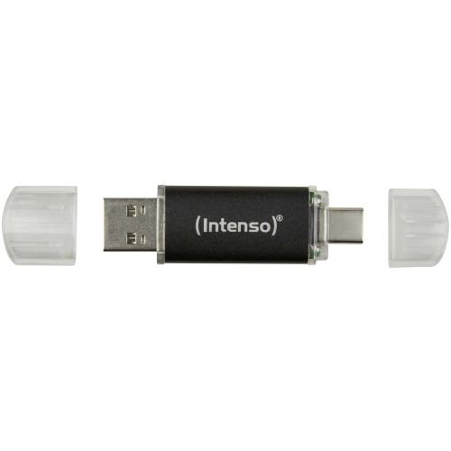Spominski ključek 32GB USB 3.2/USB-C Intenso Twist Line 70MB/s plastičen s pokrovčkom črn (3539480)