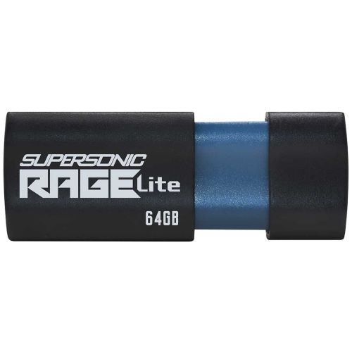Spominski ključek 64GB USB 3.2 Patriot Supersonic Rage Lite 120MB/s - plastičen/izvlečni/črno-moder (PEF64GRLB32U)