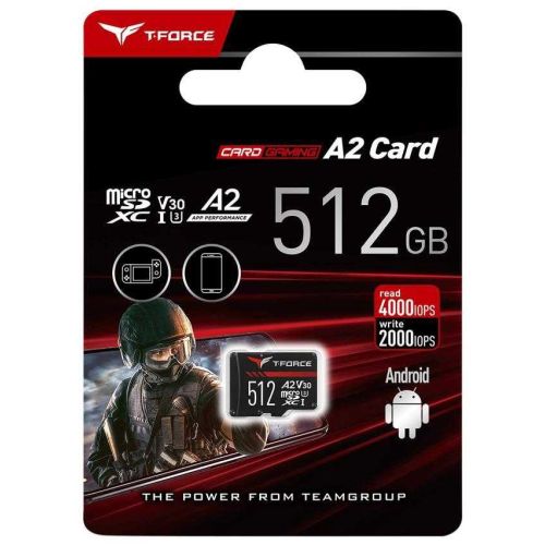 Teamgroup Gaming A2 512GB MicroSD UHS-I U3 V30 100/90MB/s spominska kartica