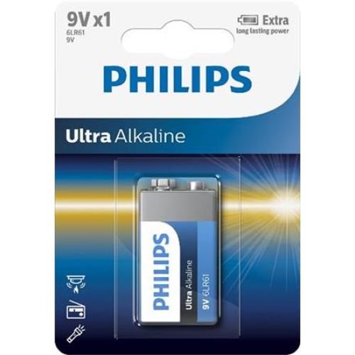 Baterijski vložek Philips 9V/6F22 1 kos Philips 9V Ultra (6LR61E1B/10)