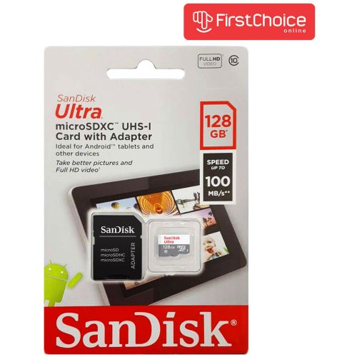 Spominska kartica SDXC-Micro 128GB Sandisk Ultra 100MB/s/UHS-I +adapter (SDSQUNR-128G-GN3MA)