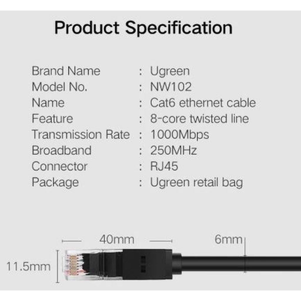 Balix I Ugreen Cat6 UTP LAN kabel 20m