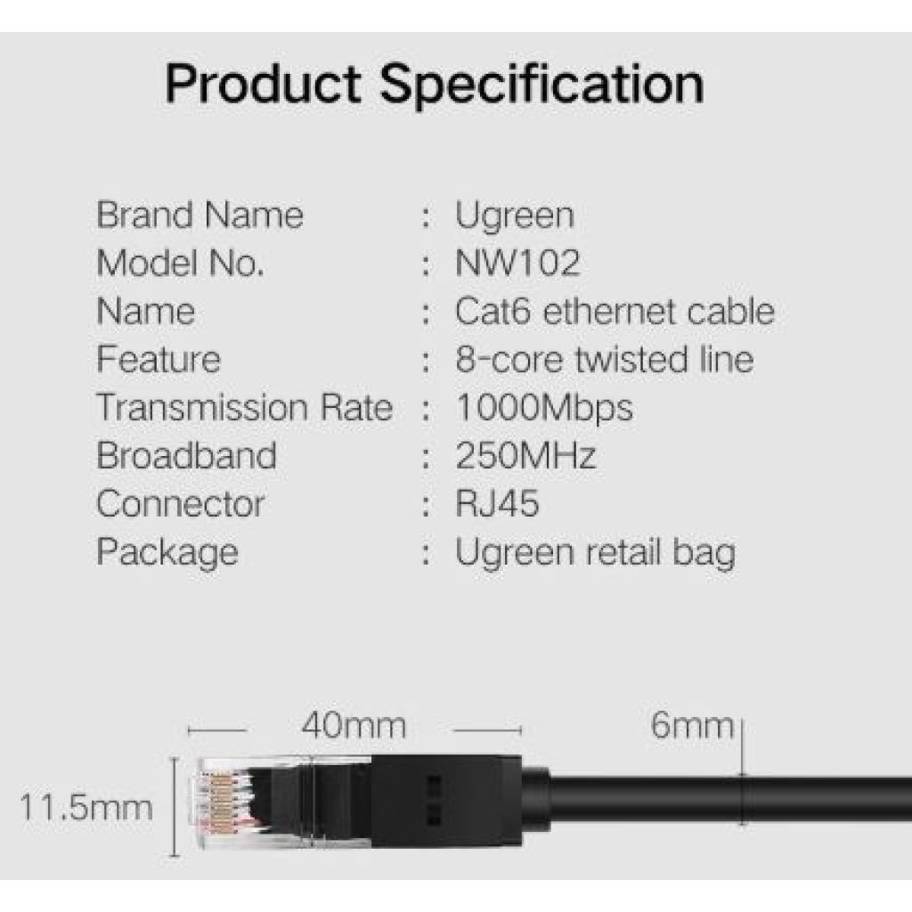 Balix I Ugreen Cat6 UTP LAN kabel 25m