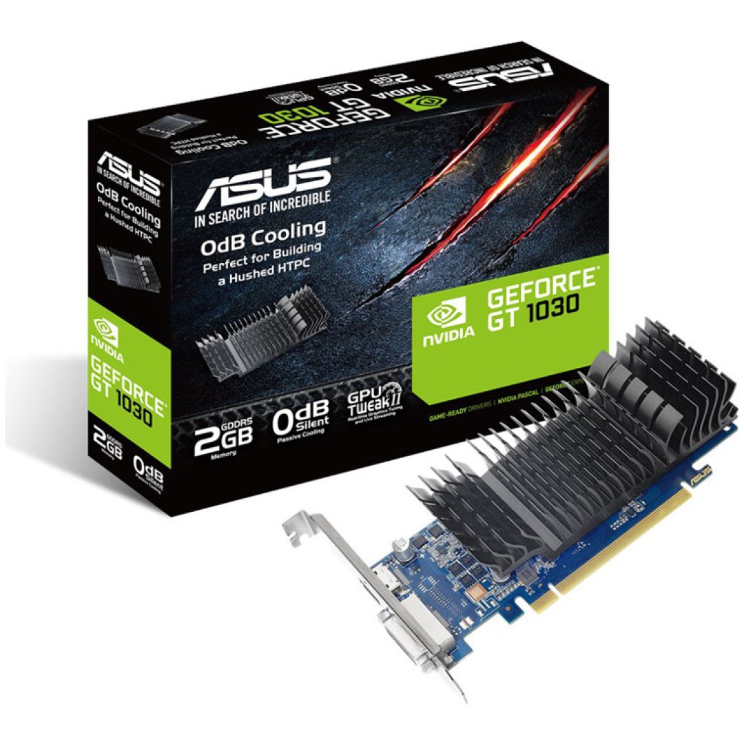 Grafična kartica nVidia GT1030 Asus GT1030-2G-BRK - 2GB DDR5 - low profile silent (90YV0AT0-M0NA00)