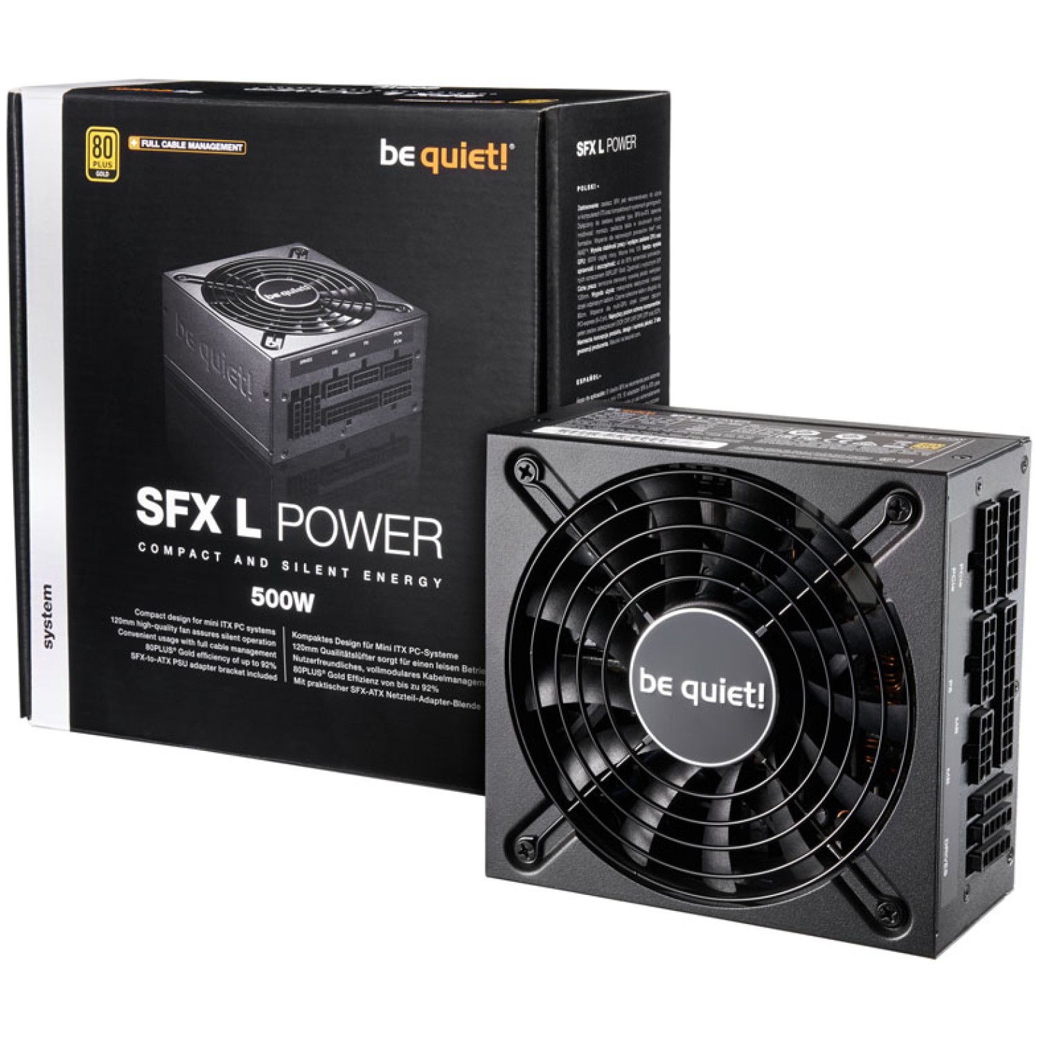 zanesljiva in obstojna SFX L Power oskrbuje CPU in GPU s stabilno in zanesljivo močjo
