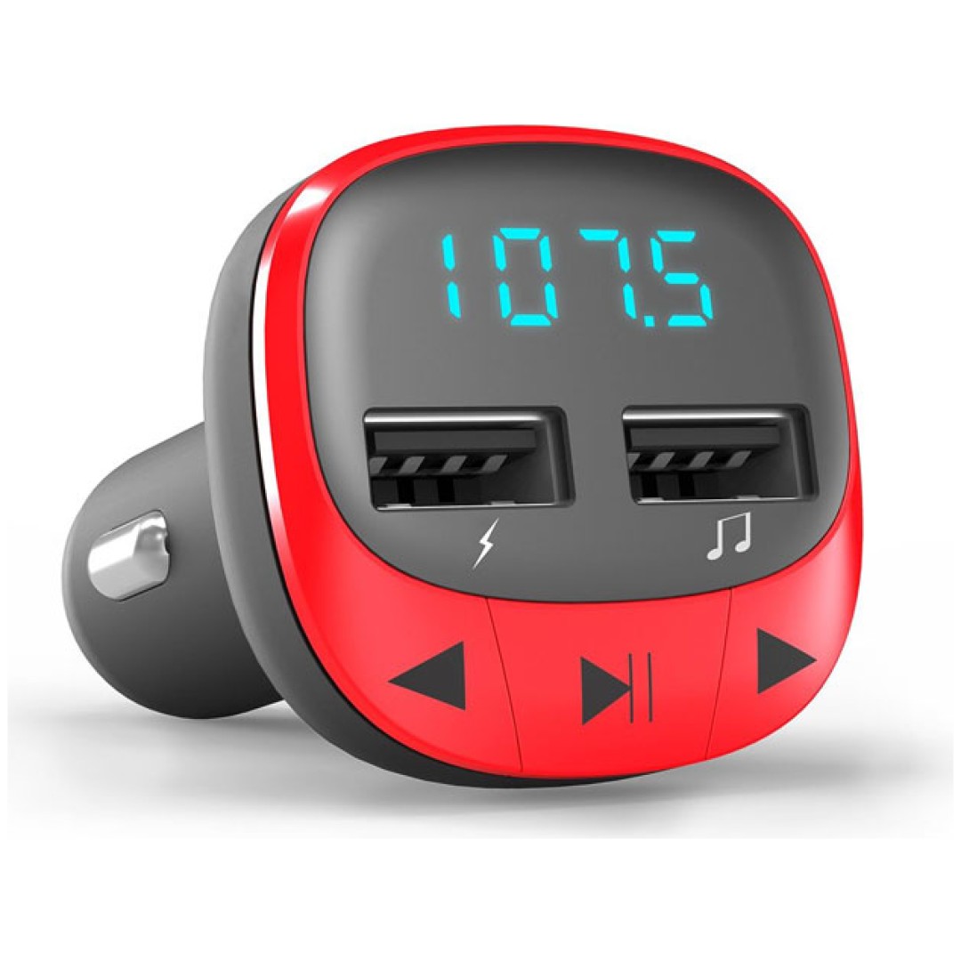 ENERGY SISTEM USB/microSD mp3 predvajalnik polnilec zaslon rdeč avtomobiliski FM oddajnik