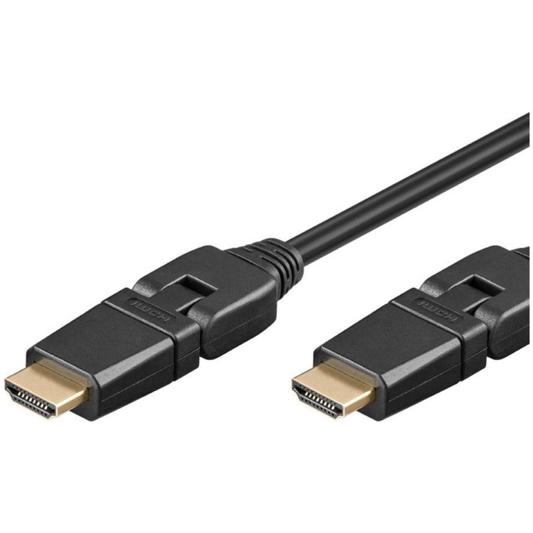 GOOBAY HDMI na HDMI 2m z Ethernet vrtljiv pozlačen kabel