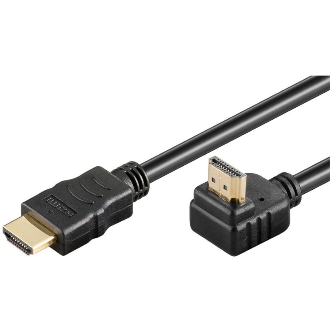 GOOBAY High speed HDMI 90° z mrežno povezavo pozlačen 5 m kabel