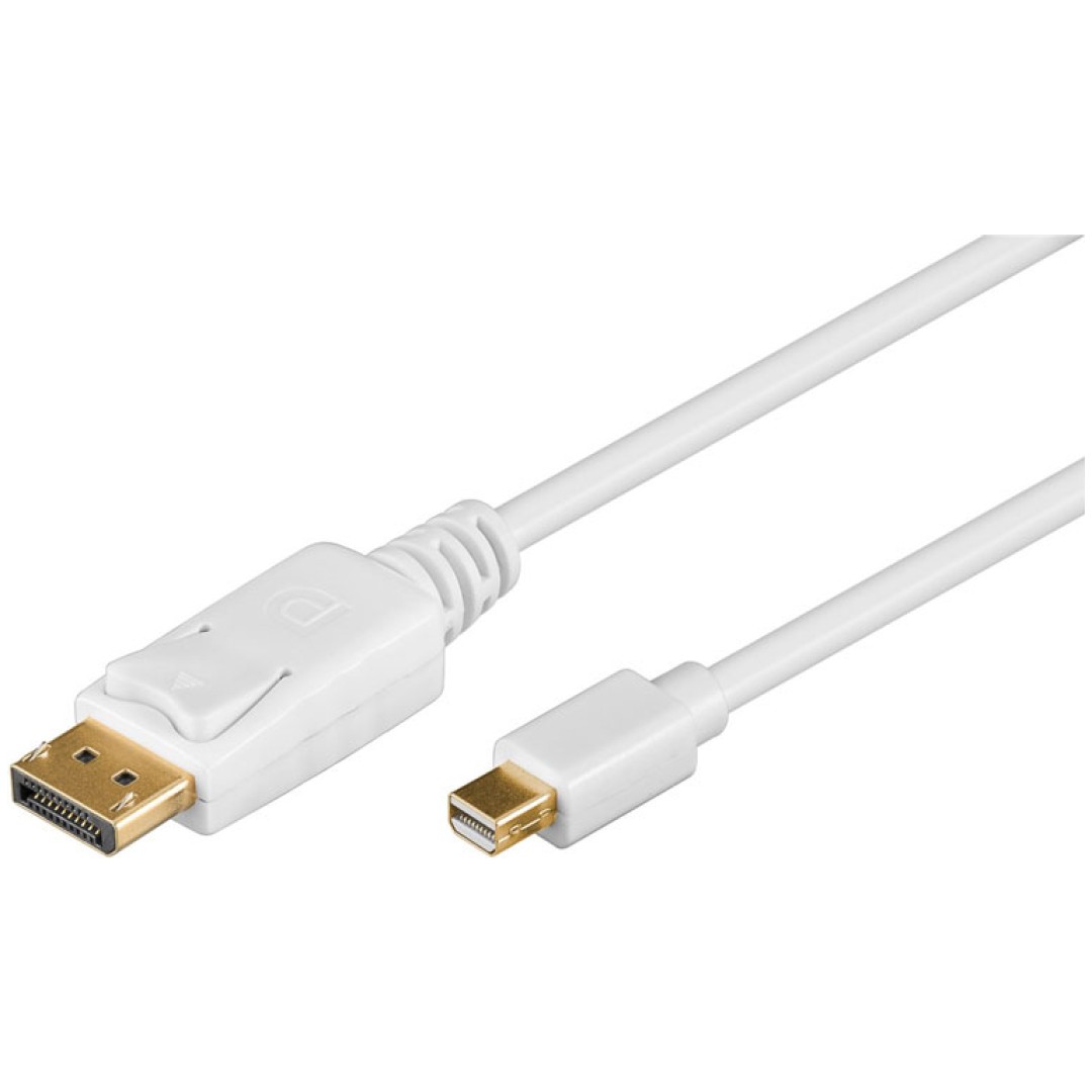 GOOBAY Mini DisplayPort 1.2 2m pozlačen bel kabel