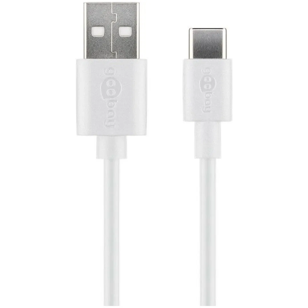 GOOBAY USB-C 2m bel polnilni in sync kabel