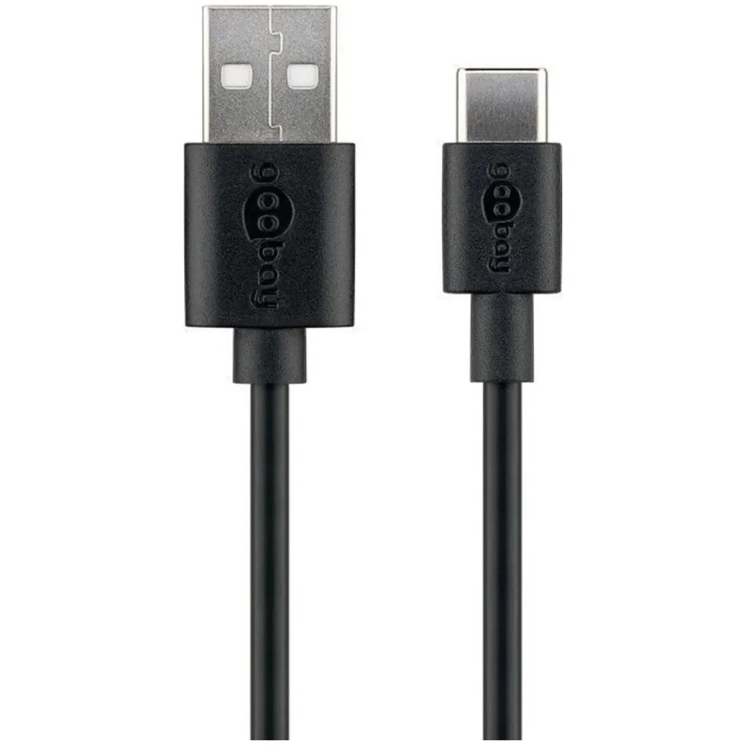 GOOBAY USB-C 3m črn polnilni in sync kabel