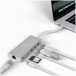 GOOBAY USB-C / RJ45 + HDMI + 2xUSB 3.0 + USB-C + SD srebrn dock priklopna postaja