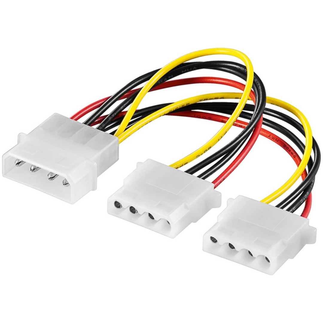 GOOBAY napajalni kabel 1x HDD (moški)/ 2x HDD (ženski) 4-pin za trdi disk/CD-ROM adapter