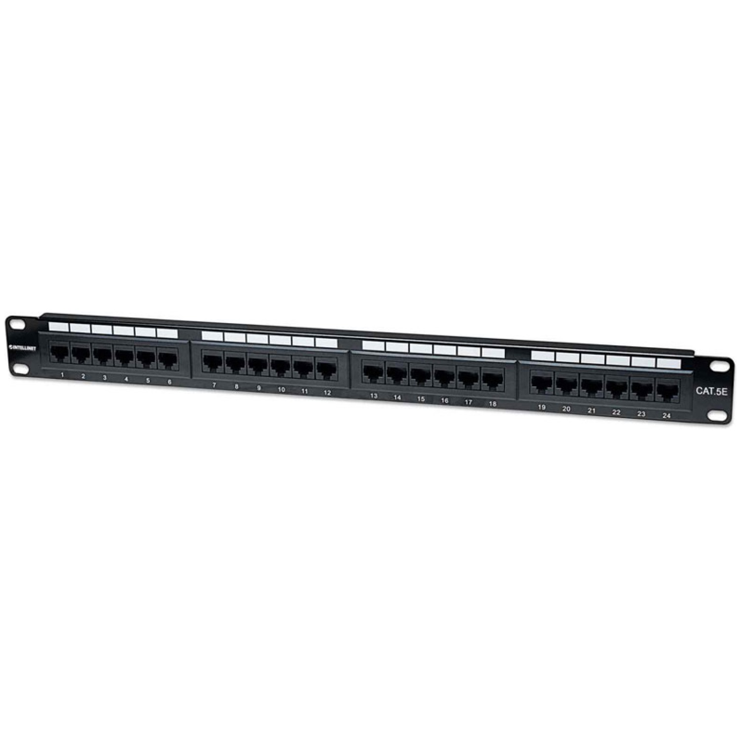 INTELLINET 1U 24-port UTP Cat5e črn patch panel