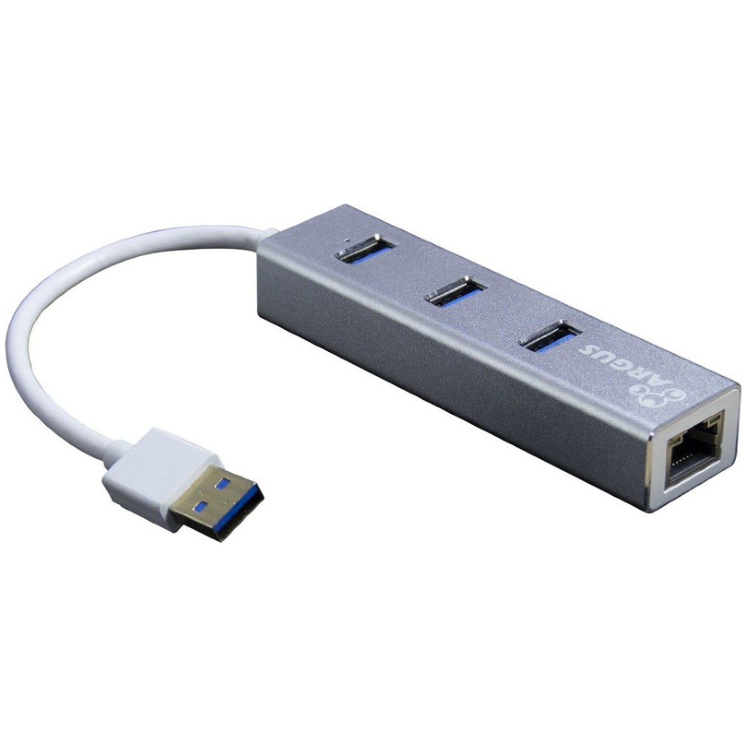 HUB USB 3.0 3portni Inter-Tech Argus IT-310 z 100/1000 Ethernet mrežnim priključkom srebrn (IT-310-S)