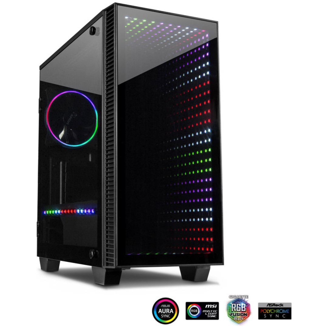 Ohišje Inter-Tech X-608 Infini Gaming ATX - črna RGB