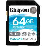 KINGSTON Canvas Go! Plus SD 64GB Class 10 UHS-I U3 V30 A2 (SDG3/64GB) spominska kartica