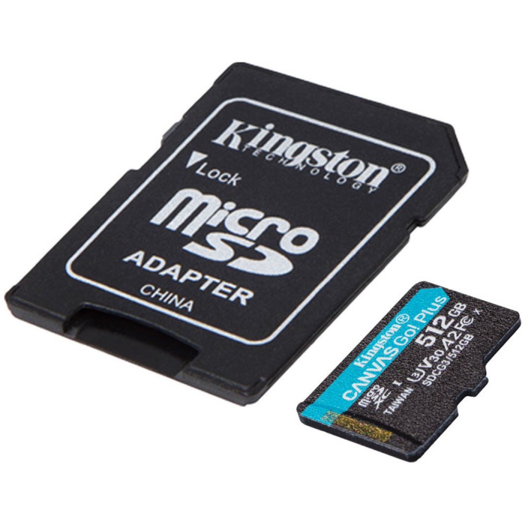 Spominska kartica SDXC 512GB Kingston GO 170MB/s/90MB/s U3 V30 UHS-I +adapter (SDCG3/512GB)