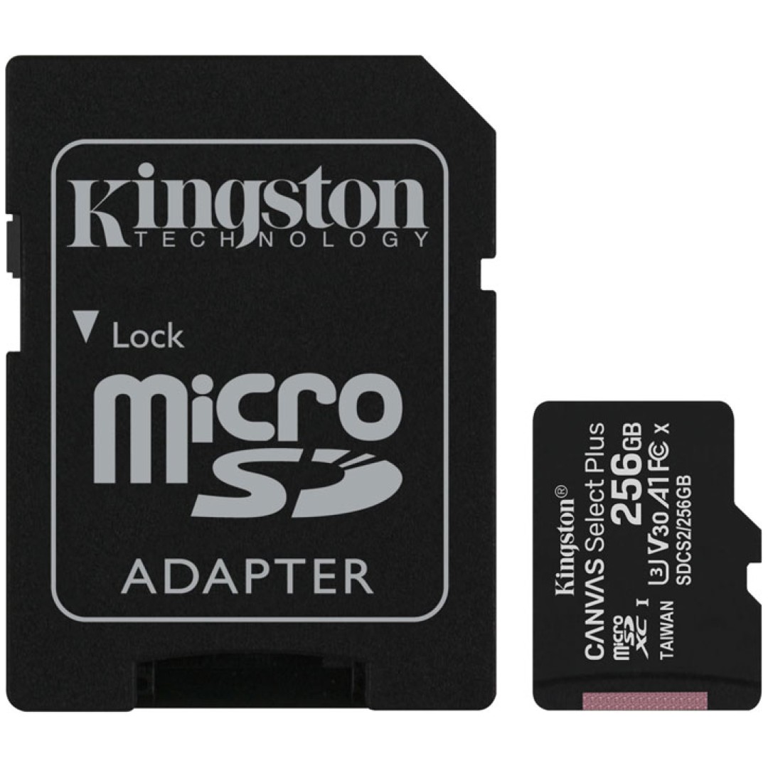 KINGSTON Canvas Select Plus microSD 256GB Class10 UHS-I adapter (SDCS2/256GB) spominska kartica