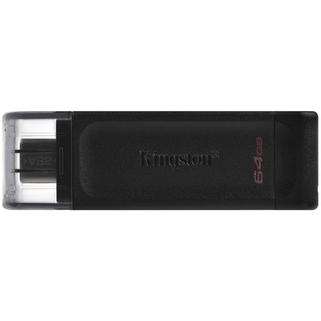 Spominski ključek 64GB USB-C Kingston DT70 - plastičen/s pokrovčkom/črn (DT70/64GB)