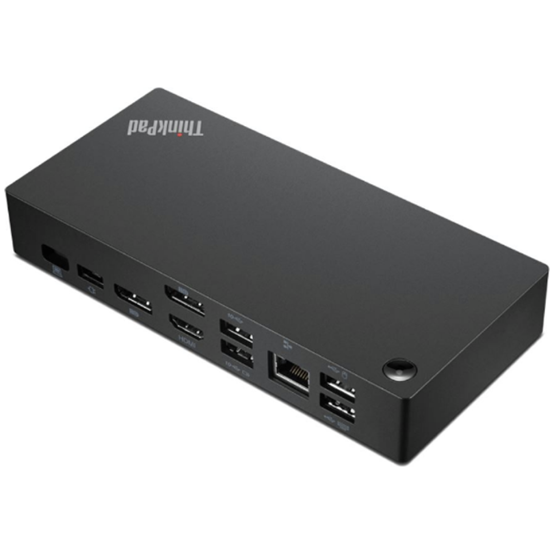 Priklopna postaja USB-C =>Lenovo ThinkPad Universal 2xDisplayPort DisplayPort HDMI 3xUSB3.2 2xUSB2.0 USB-C 90W 1xLAN Stikalo za vklop (40AY0090EU)