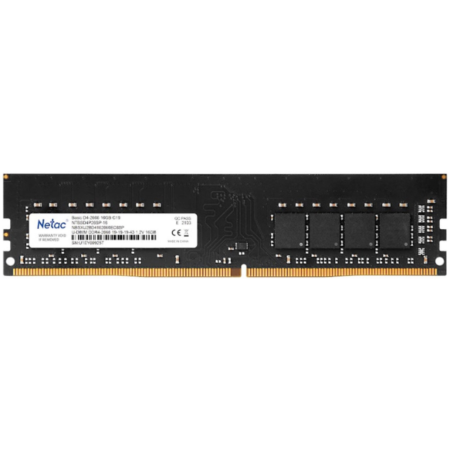 DDR4 16GB 2666MHz - Single (1x16GB) NETAC NTBSD4P26SP-16 1