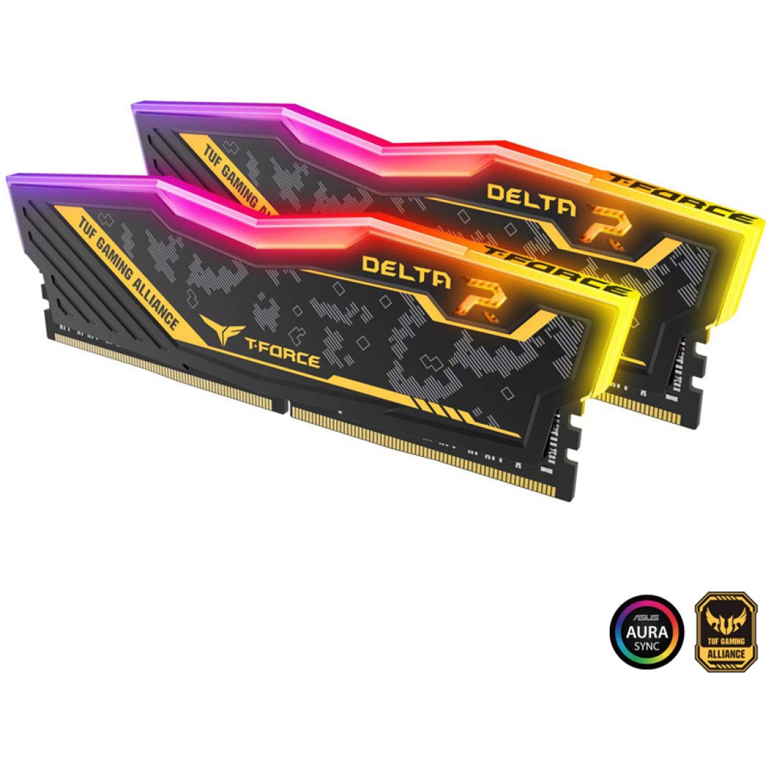 TEAMGROUP T-Force Delta TUF Gaming Alliance RGB 16GB (2x8GB) 3200 MHz DDR4 (TF9D416G3200HC16CDC01) ram pomnilnik