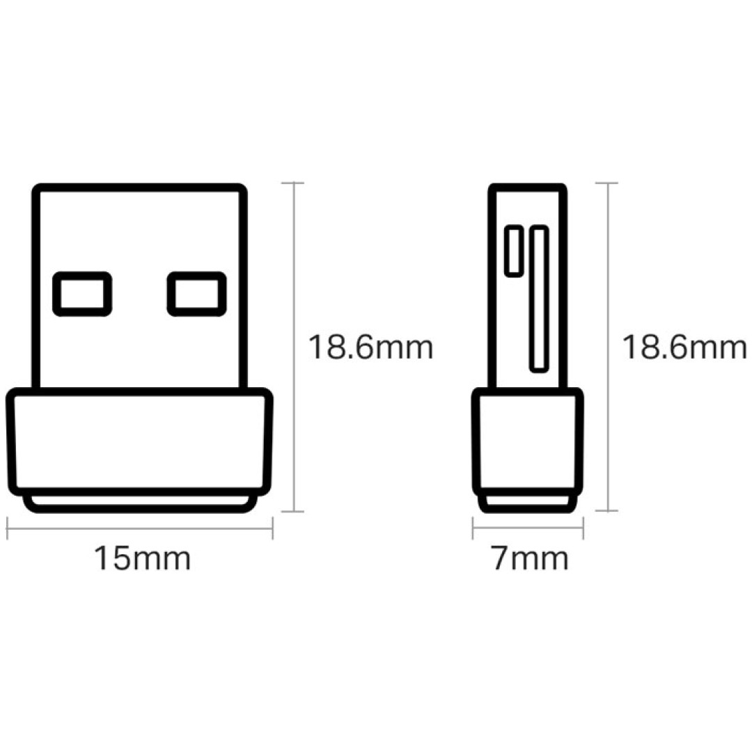 Brezžični mrežni adapter USB 2.0 TP-Link WiFi5 802.11ac AC600 633Mbit/s dualband Nano (Archer T2UNano)