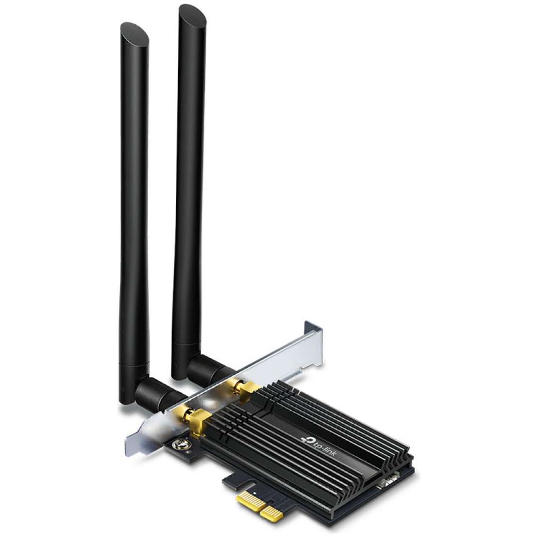 Brezžični mrežni adapter PCIe TP-Link WiFi6 802.11ax AX3000 2402Mbit/s Dualband 2x antena BT 5.0 (Archer TX50E)