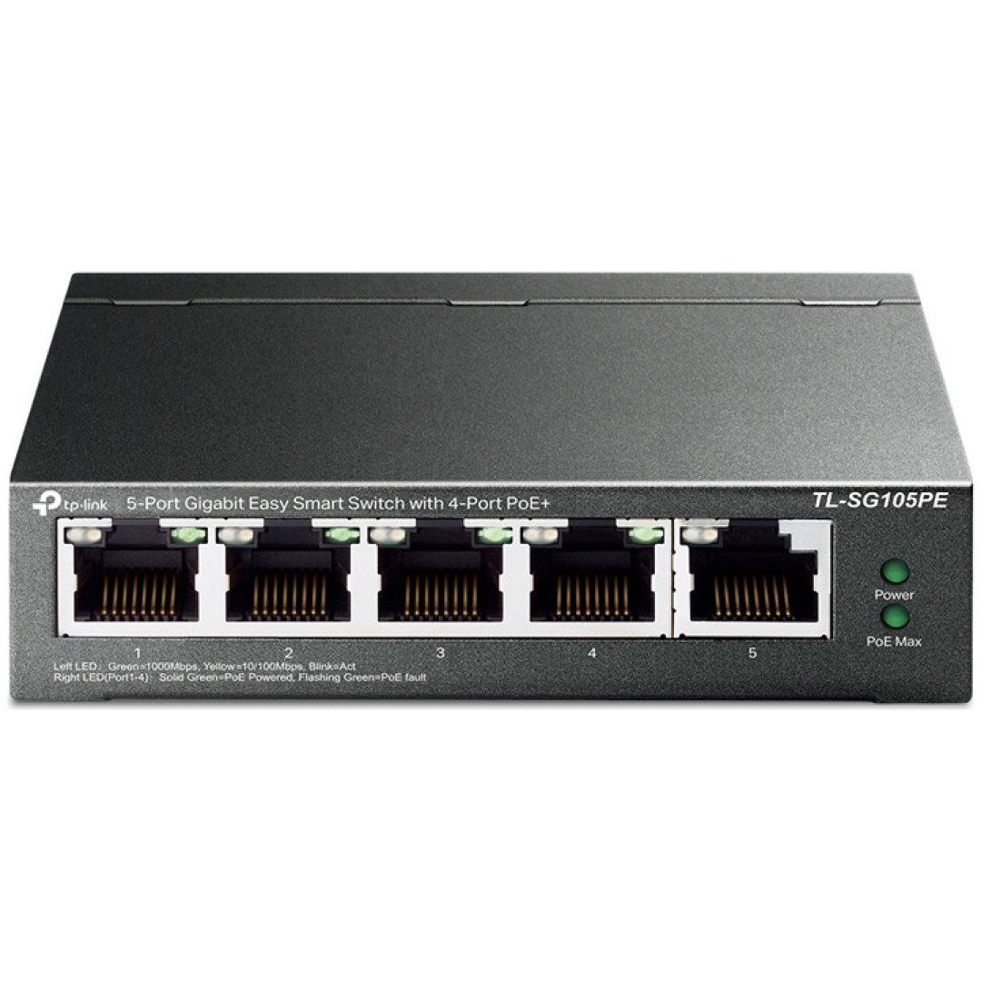 TP-LINK TL-SG105PE 5-port gigabit Easy Smart 4xPoE+ 67W mrežno stikalo-switch