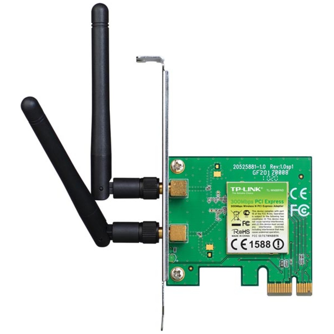 Brezžični mrežni adapter PCIe TP-Link WiFi4 802.11n 300Mbit/s 2x antena (TL-WN881ND)