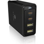 Icybox IB-PS104-PD 4 portni 100W USB polnilnik s Power Delivery 3.0 in GaN podporo