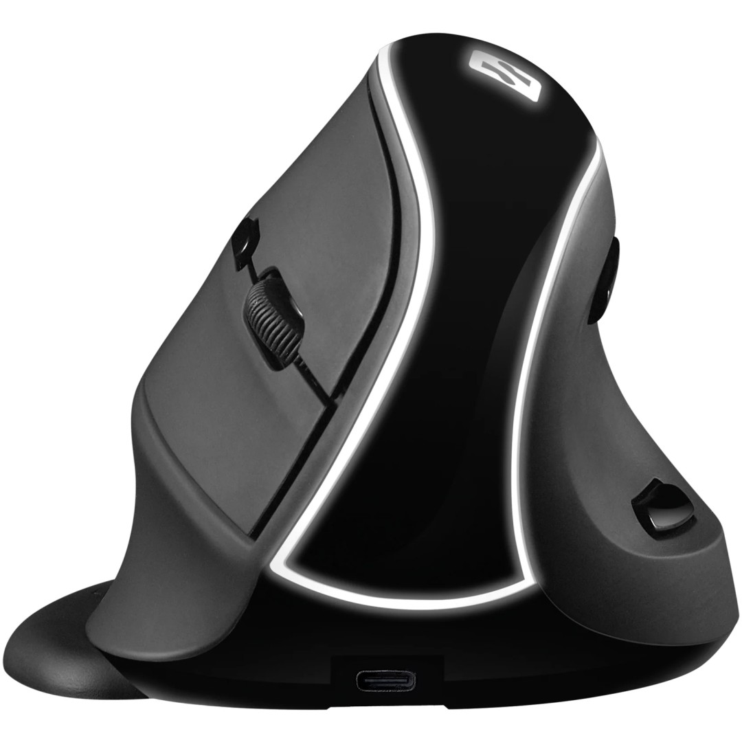 Miš brezžična Sandberg Vertical ergonomska bela LED 1600DPI 6 gumbov polnilna (630-13)