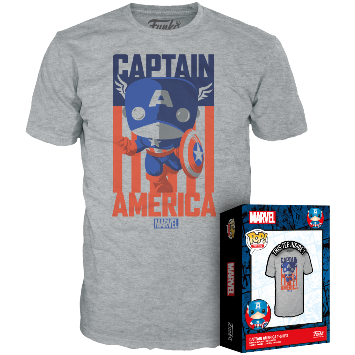 FUNKO POP TEE: MARVEL - CAPTAIN AMERICA