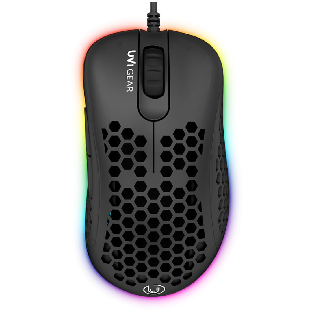 Miš UVI LUST RGB 16.000 DPI USB - črna