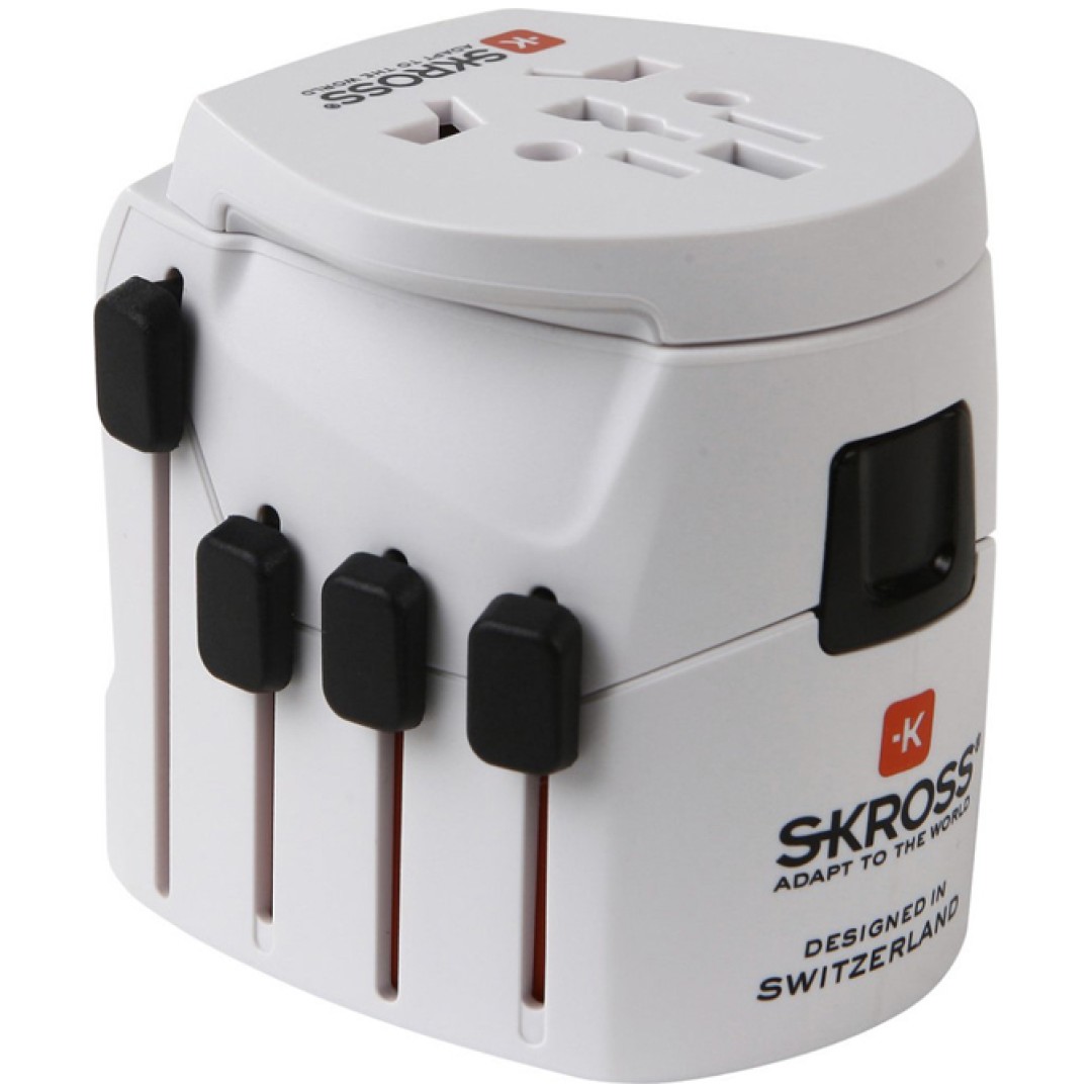 SKROSS Pro USB bel potovalni adapter